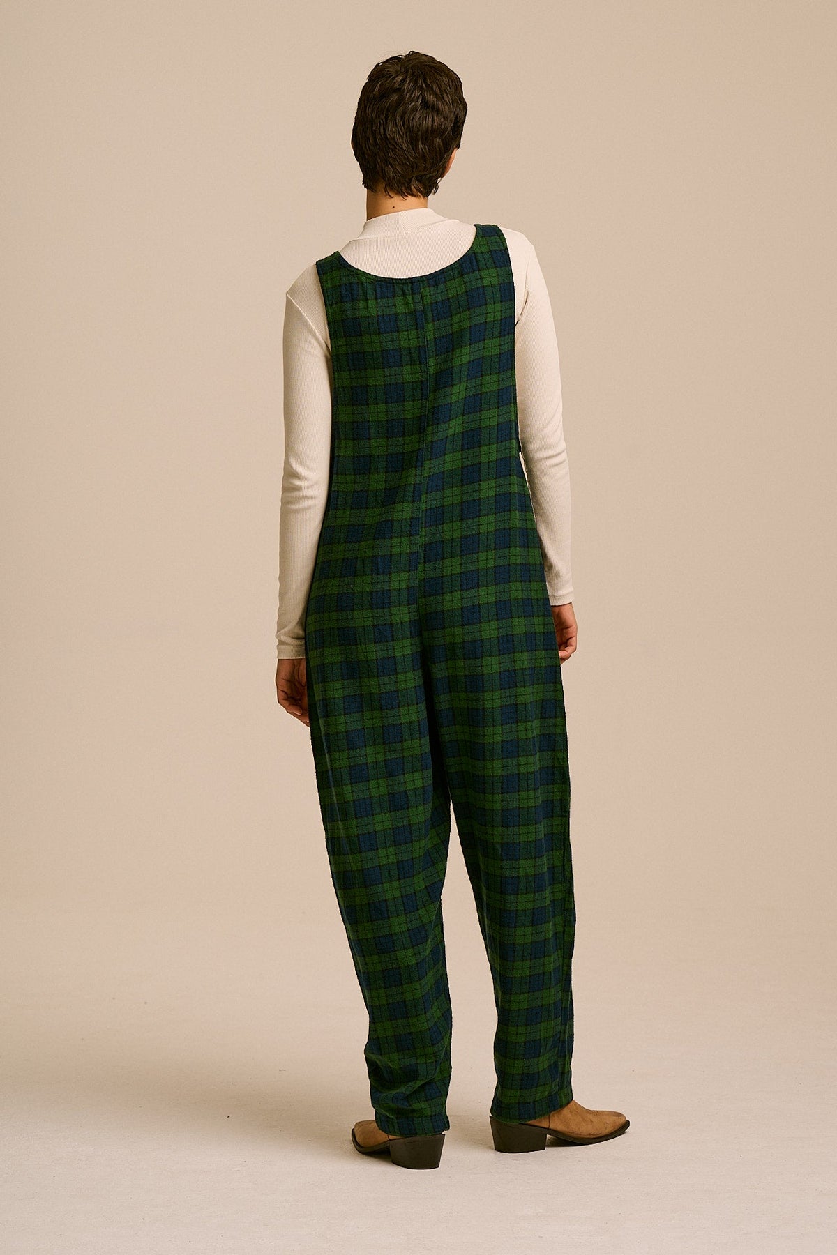 Ara - Organic Cotton Brushed Overalls in Wilderness Tartan