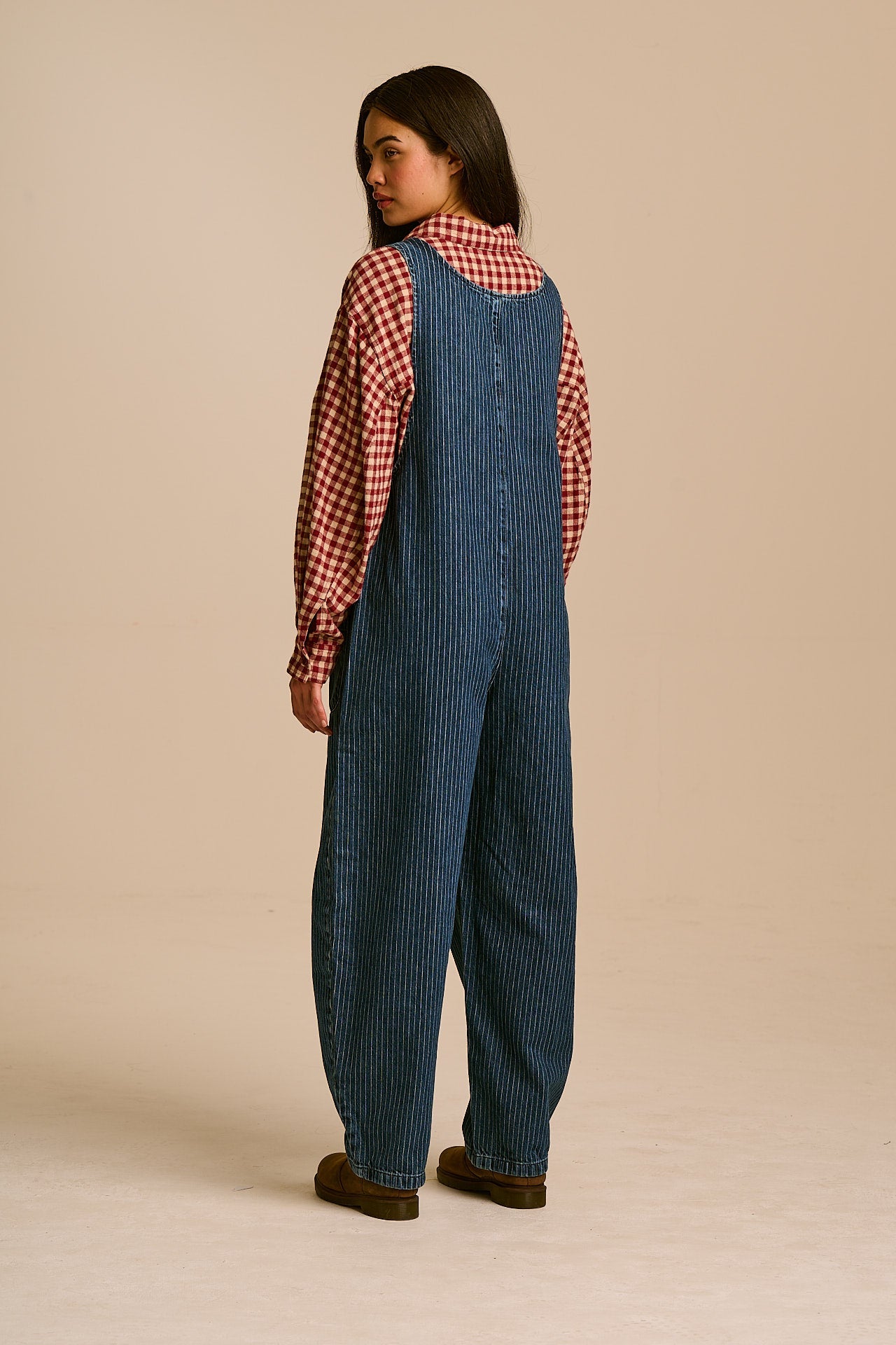 Ara - Denim Dungarees in Pinstripe