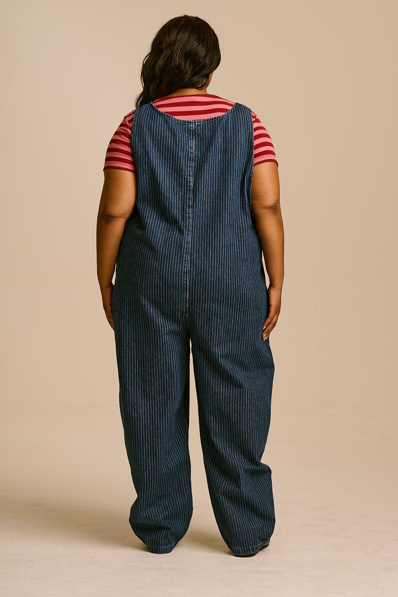 Ara - Denim Dungarees in Pinstripe