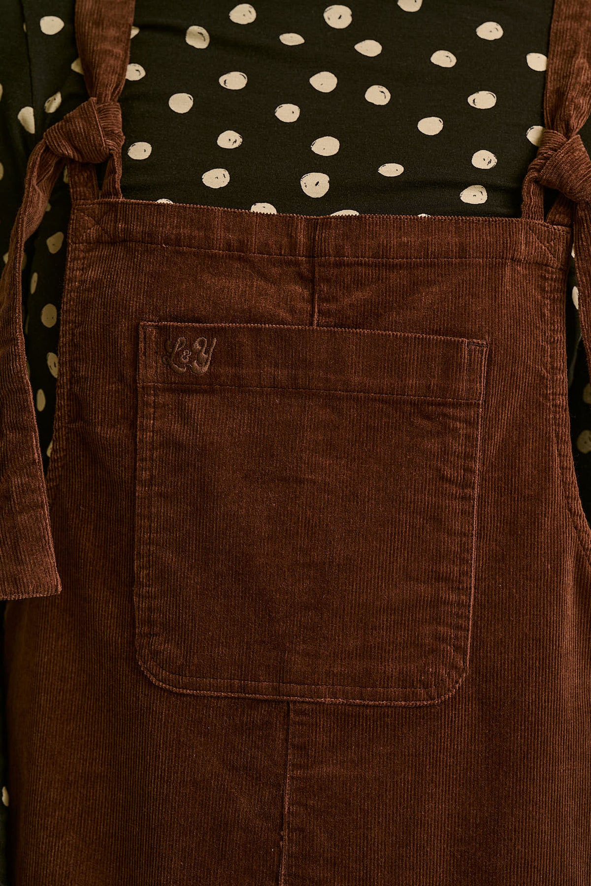 Arlo - Cord Wide Leg Overalls in Chocolate