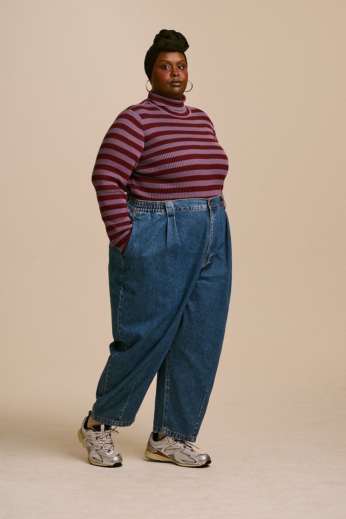 Ashby Barrel Leg Jeans - Organic Cotton Denim in Mid Wash Blue (New Fit)