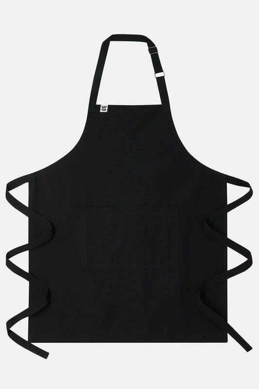 Amaia - Midweight Cotton Apron in Black