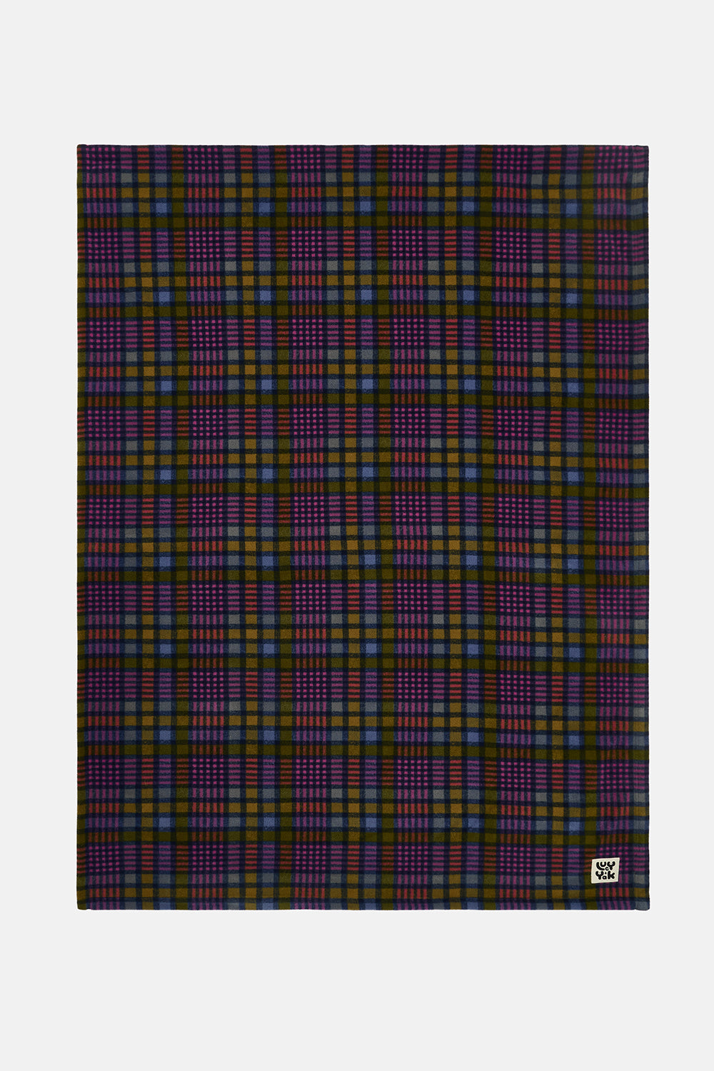 Braor - Polar Fleece Blanket in Purple Grunge Check