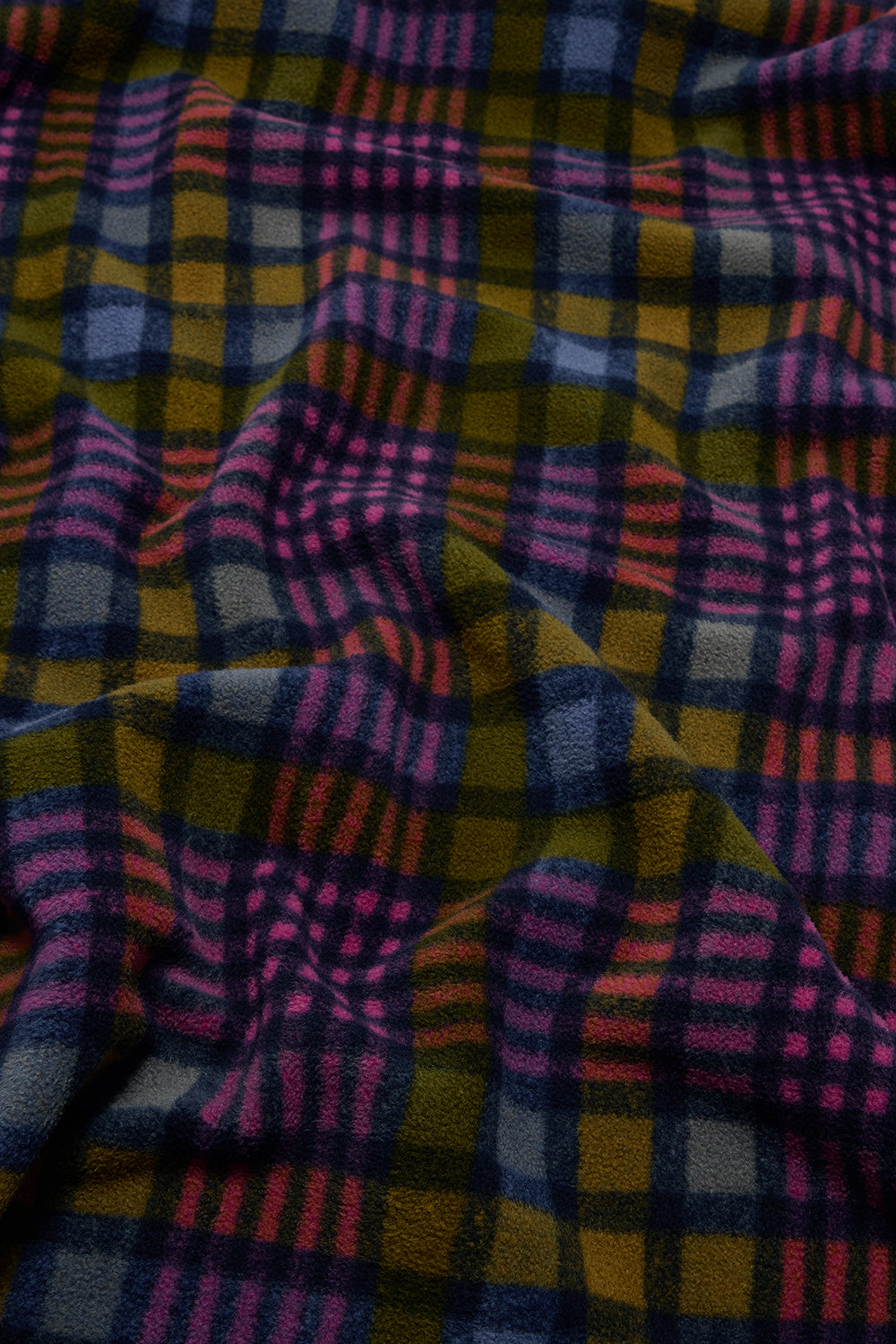 Braor - Polar Fleece Blanket in Purple Grunge Check