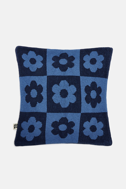 Byeol - Knitted Cushion Cover in Blue Delano