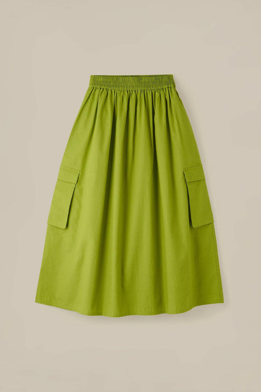 Dakota - Midi Skirt in Lima Bean Green