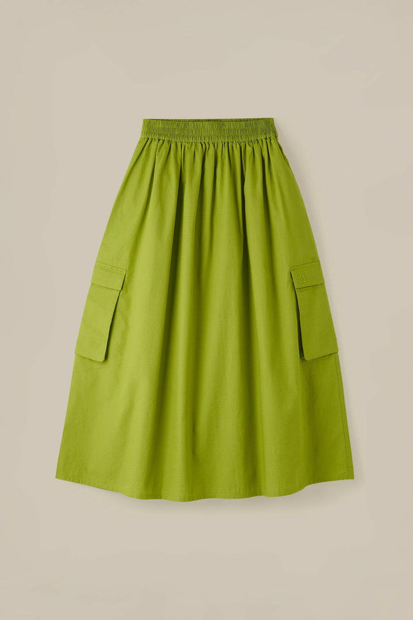 Dakota - Midi Skirt in Lima Bean Green