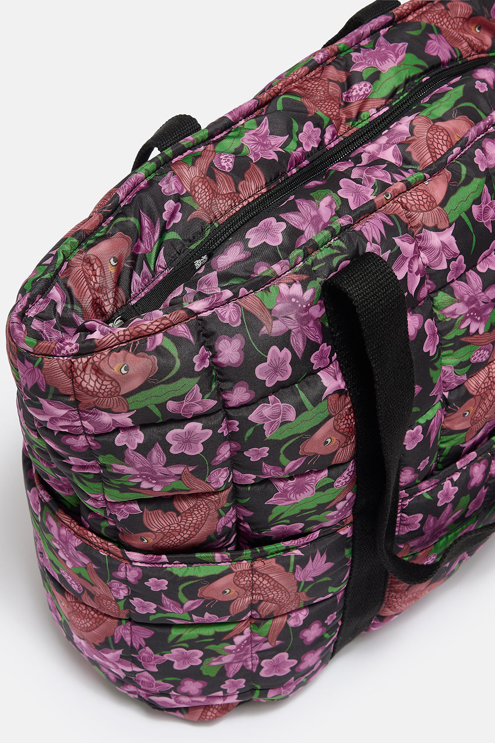 Dax - Quilted Tote in Pink Koi Print