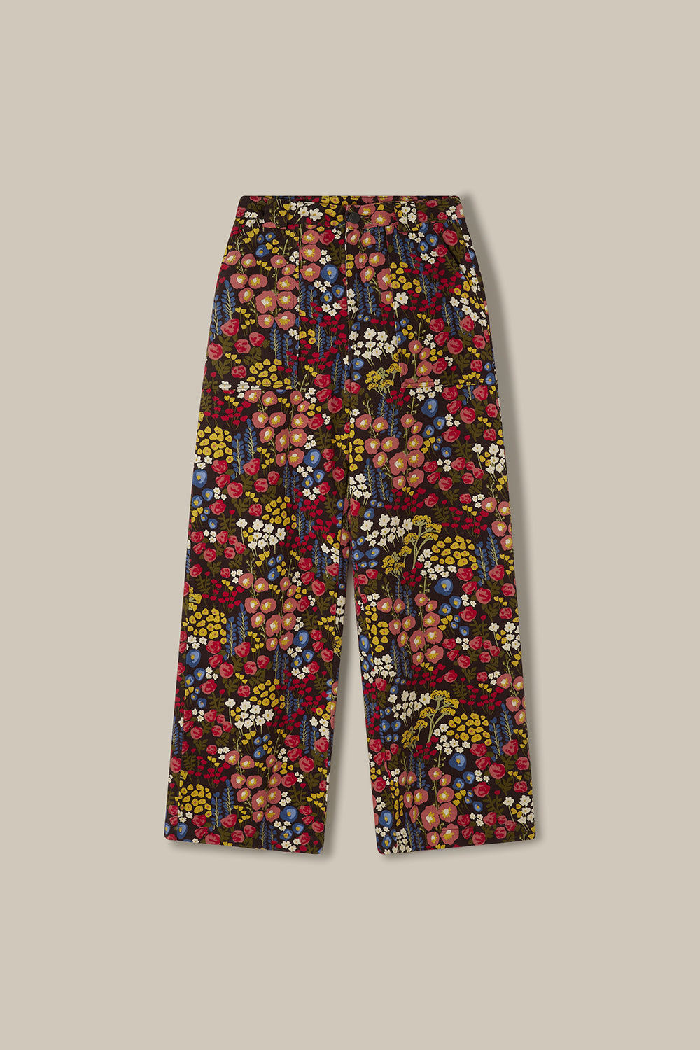 Delores - Wide Leg Cotton Jeans in Winter Garden