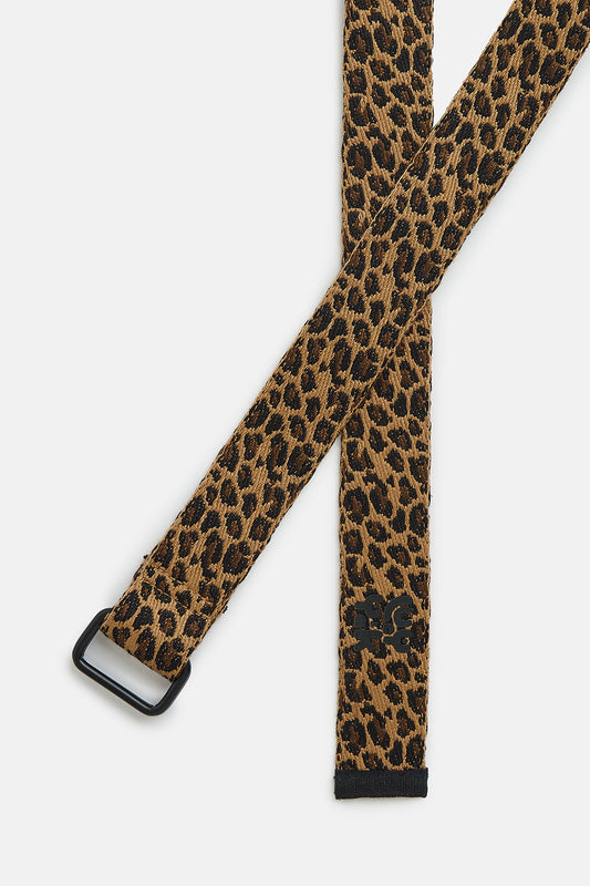Flynn - D-Ring Cotton Belt in Leopard Print
