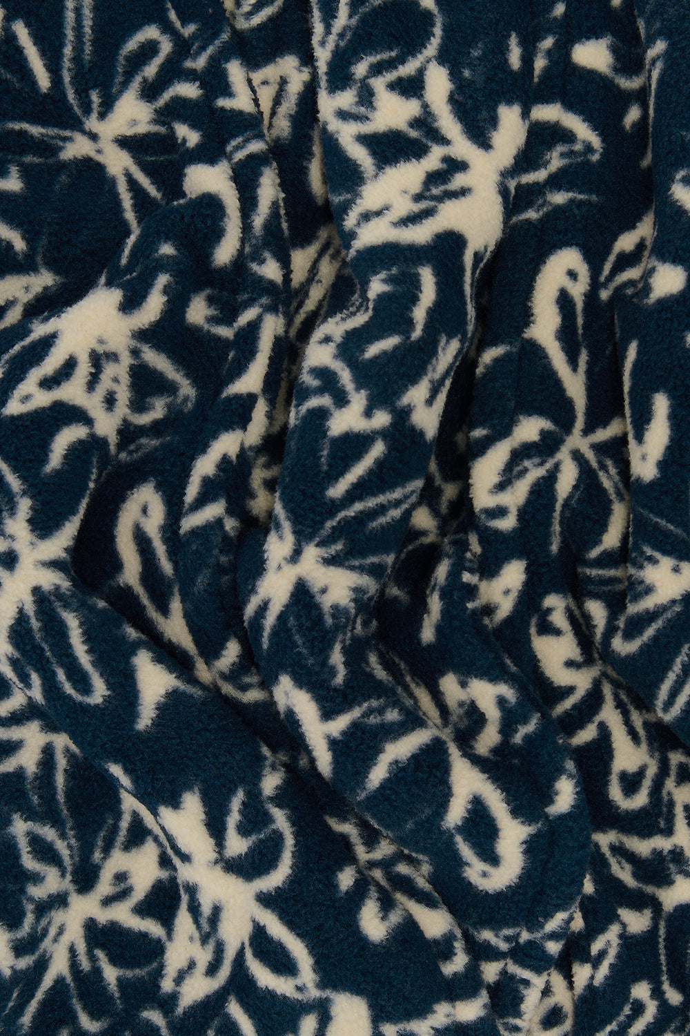 Ola - Polar Fleece Scarf in Inked Blue Floral Print