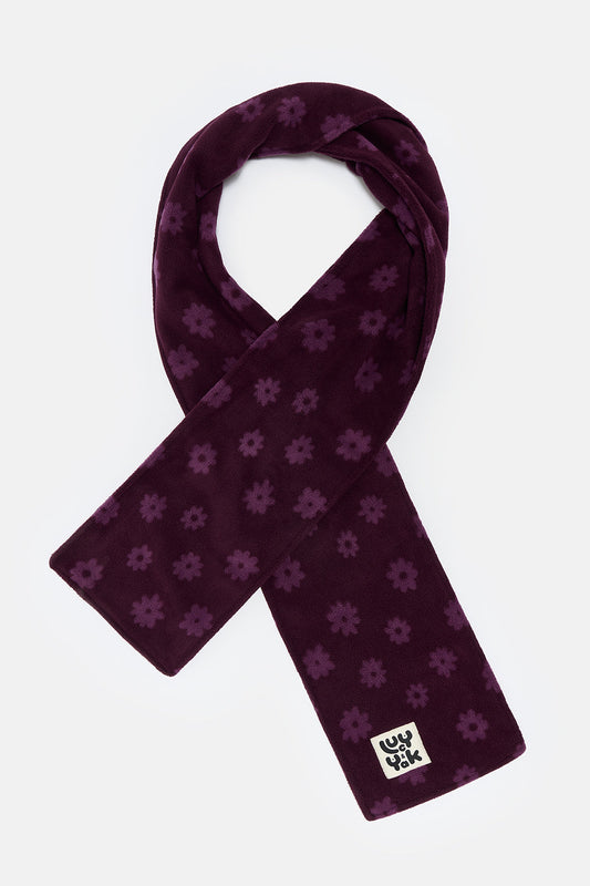 Ola - Polar Fleece Scarf in Purple Delano Floral Print