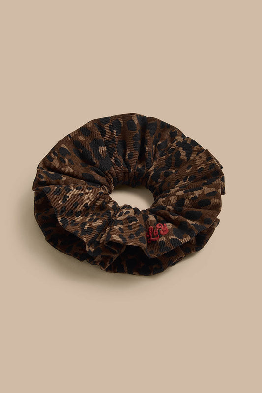 Anya - Double Layered Scrunchie in Animal Print