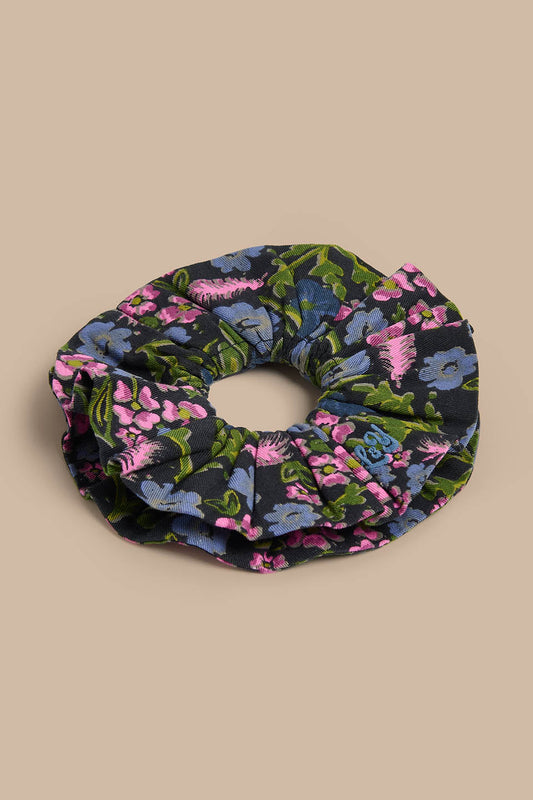 Anya - Double Layered Scrunchie in Grunge Ditsy Floral