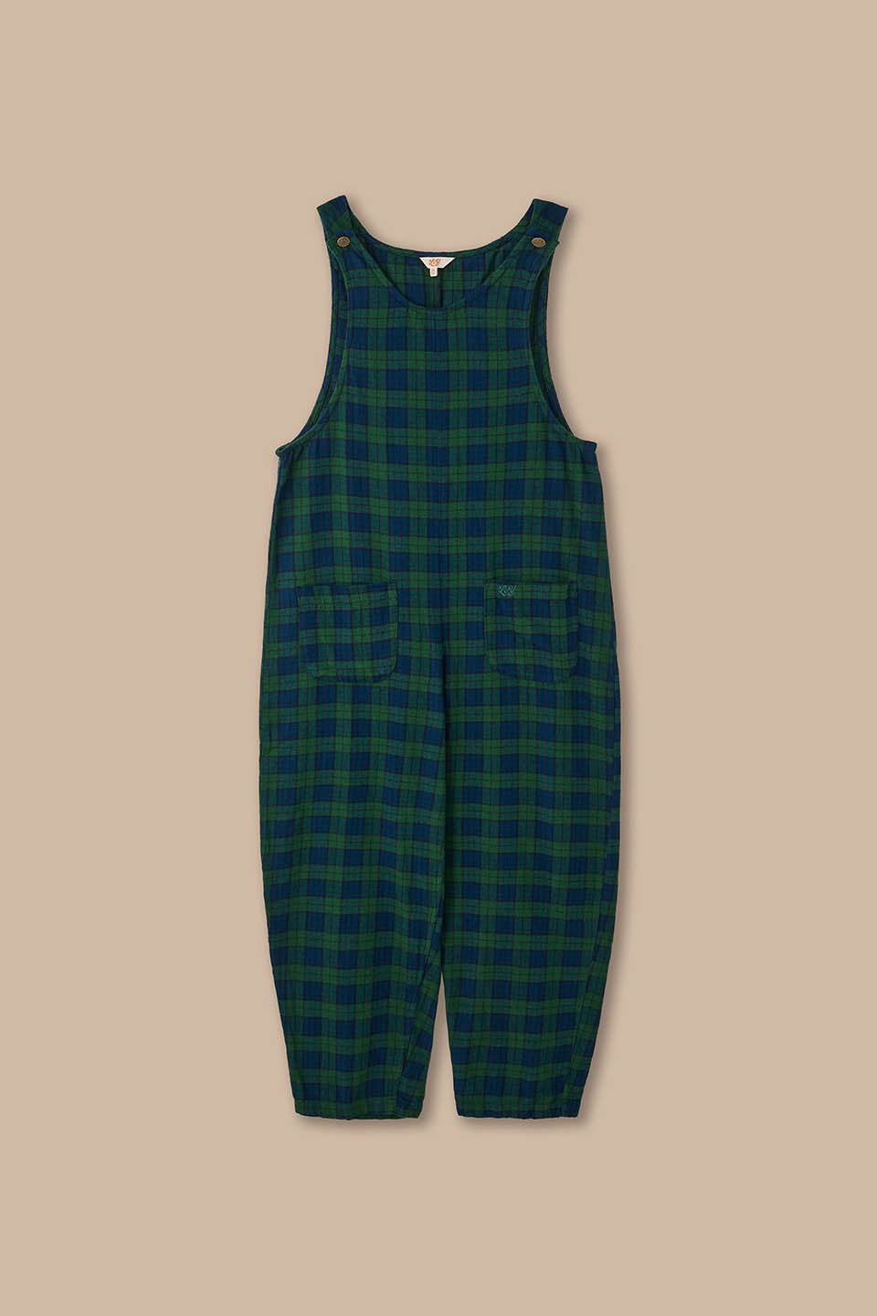 Ara - Organic Cotton Brushed Overalls in Wilderness Tartan