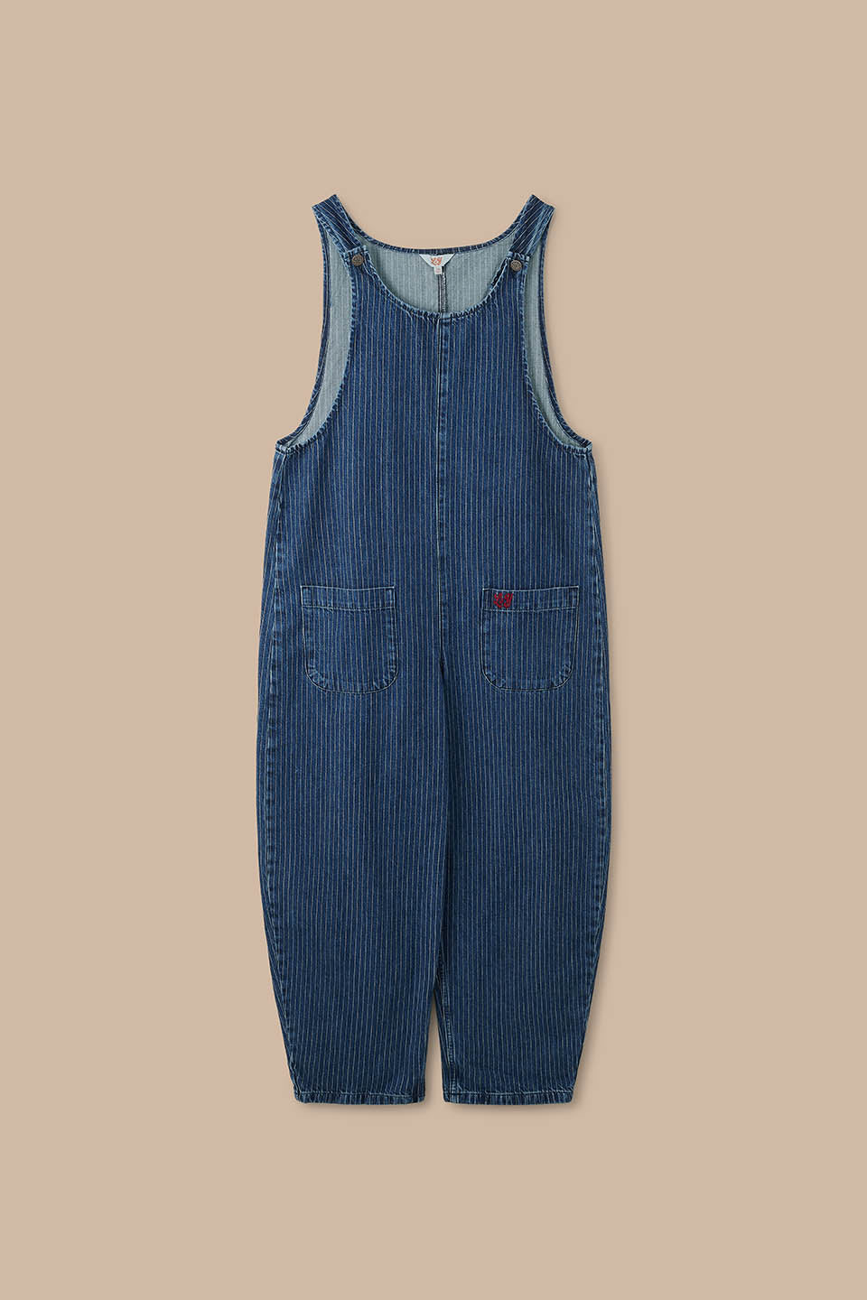 Ara - Denim Dungarees in Pinstripe