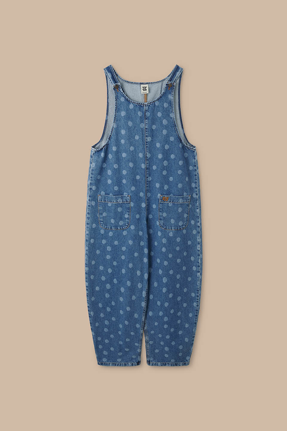 IMPERFECT - Ara  - Denim Overalls in Midwash Polka Dot