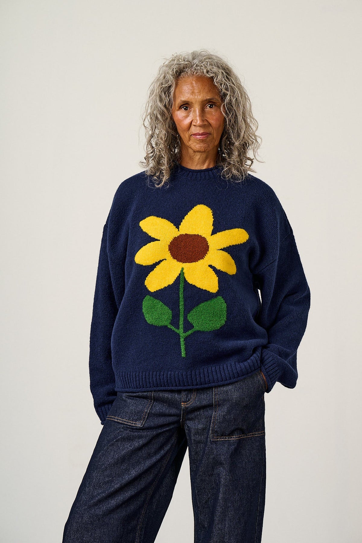 Areum - Oversized Knitted Jumper in Sunflower