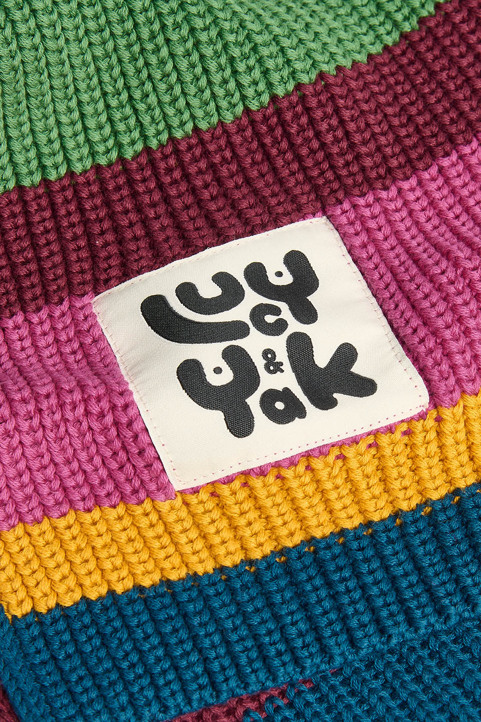 Aroha - Organic Cotton Knitted Scarf in Masquerade Stripe