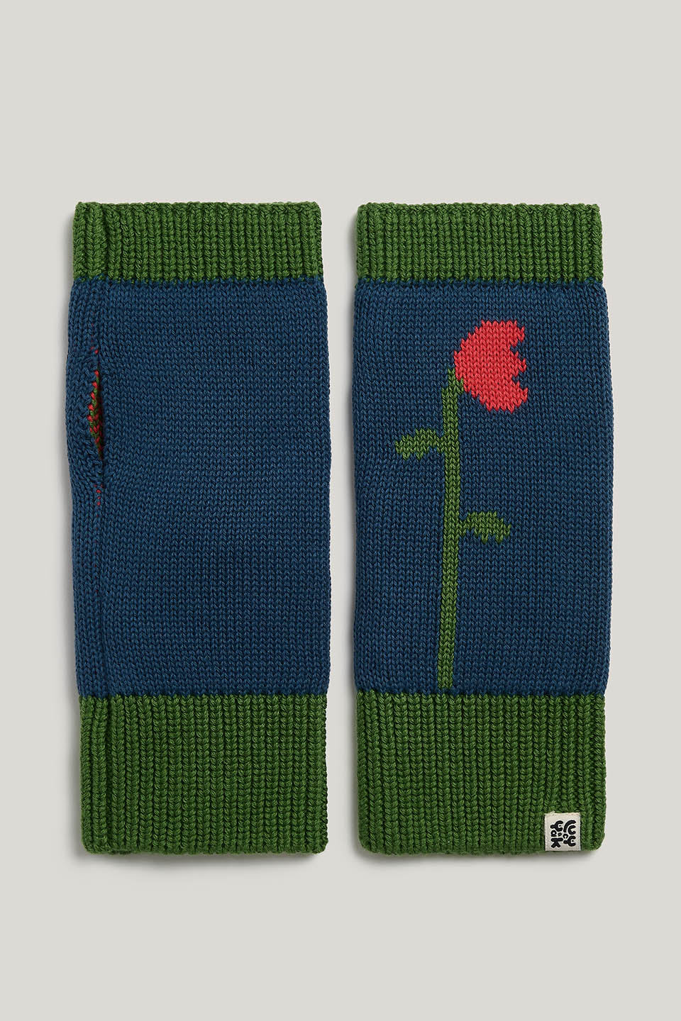 Caspian - Fingerless Knitted Gloves in Tulips