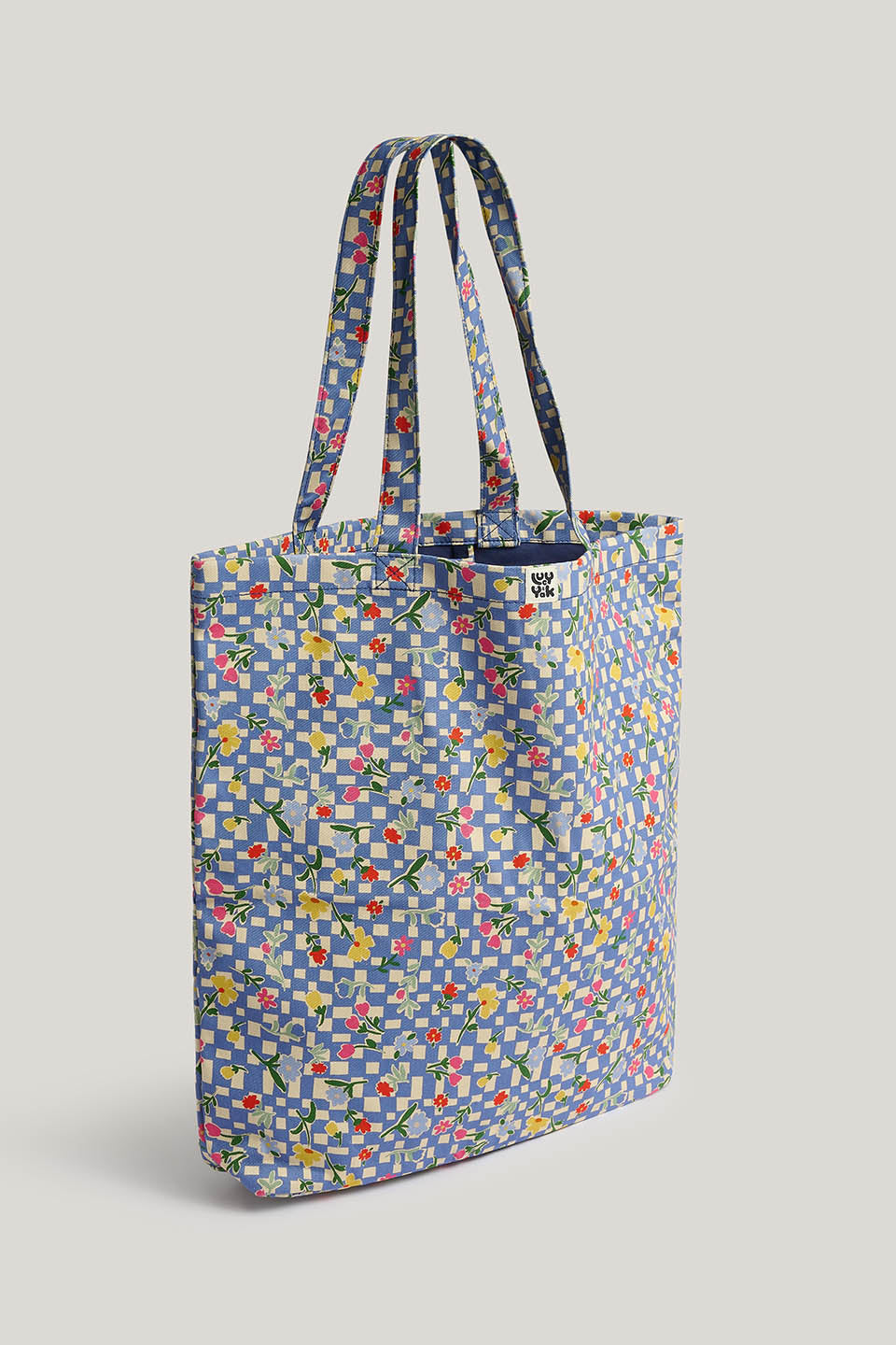 Catalina - Oversized Tote in Ditsy Floral Checkerboard