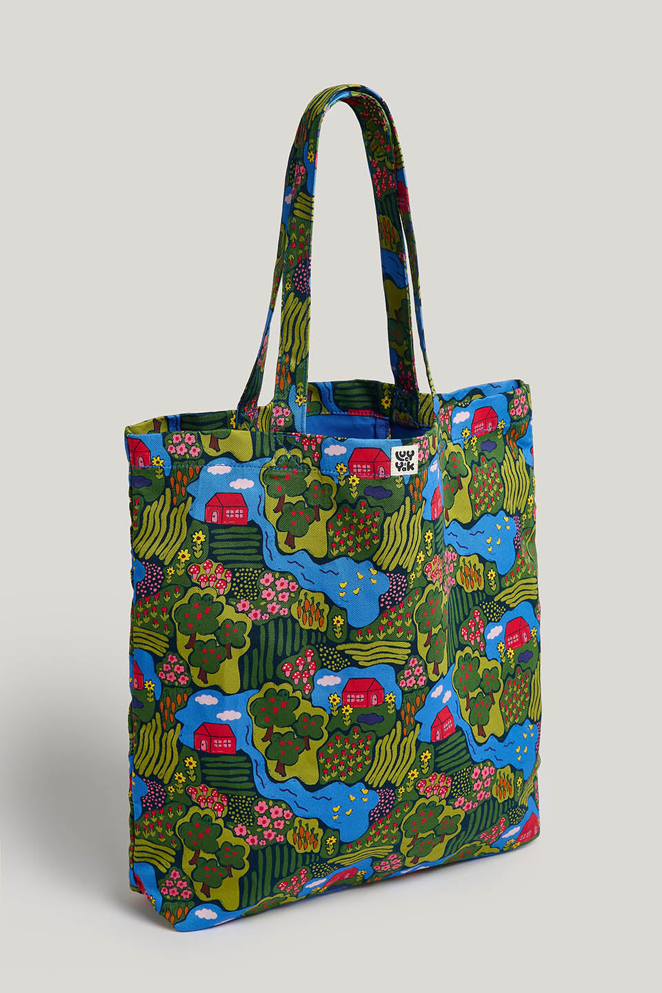Catalina - Organic Cotton Oversized Tote in Farmyard Scene