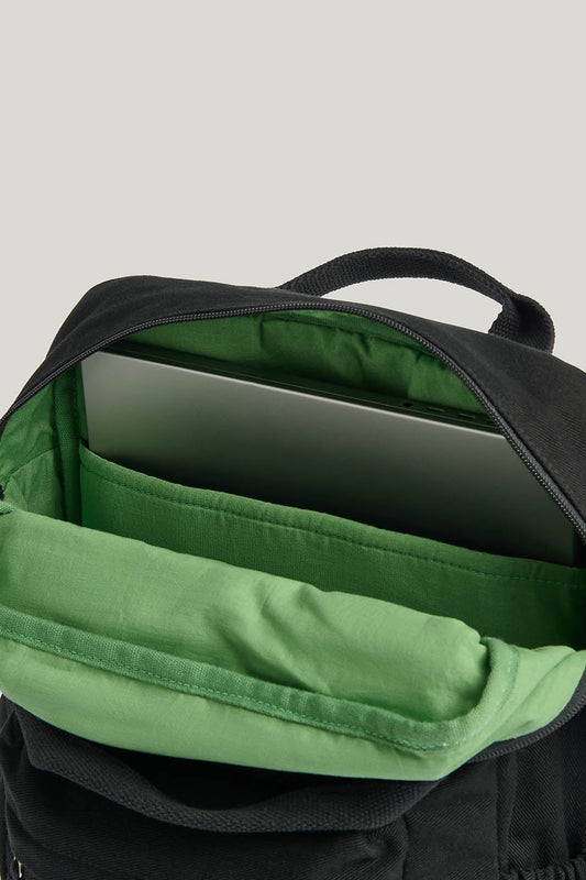 Colby - Backpack in Black with Green Lining