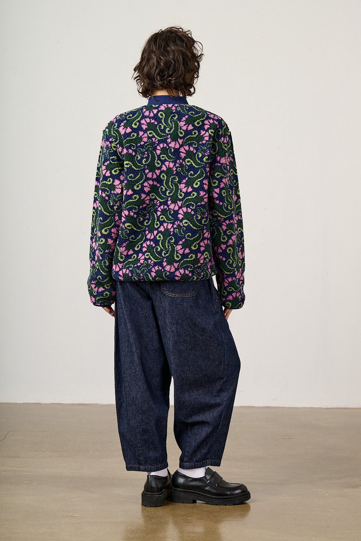 Cassie - Fleece Bomber in Tulip Swirl