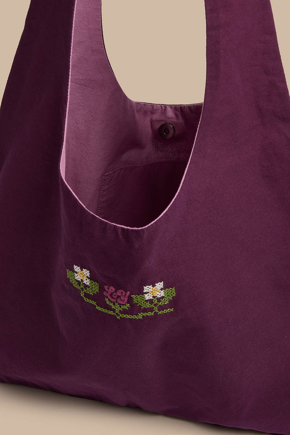Elas - Tote Bag in Cross Stitch Flowers