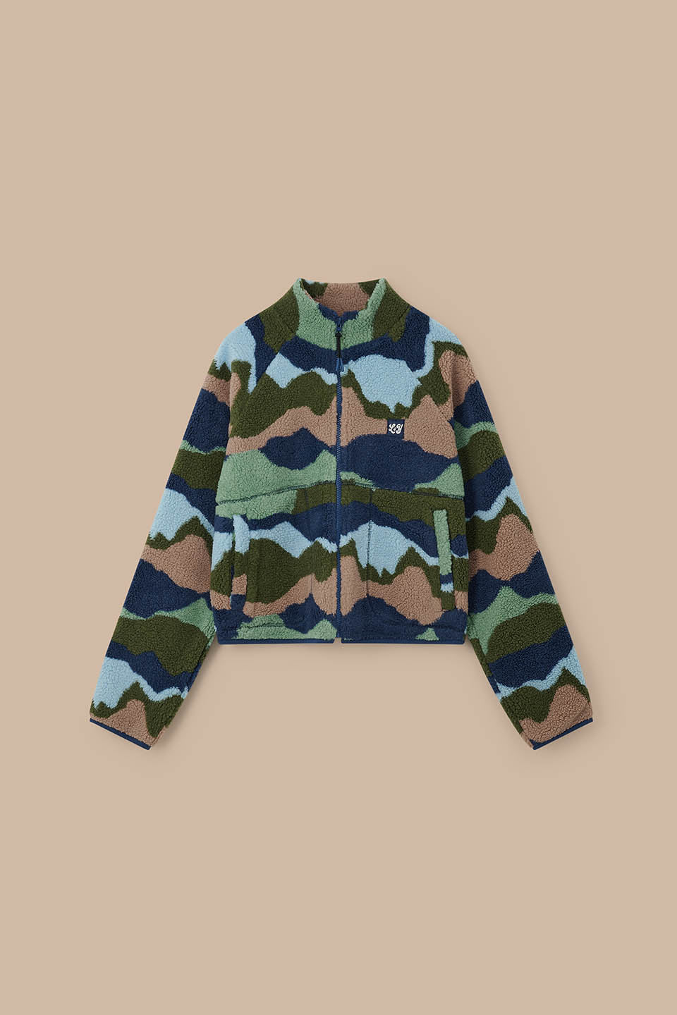 Finley - Borg Fleece Jacket in Earthy Landscape