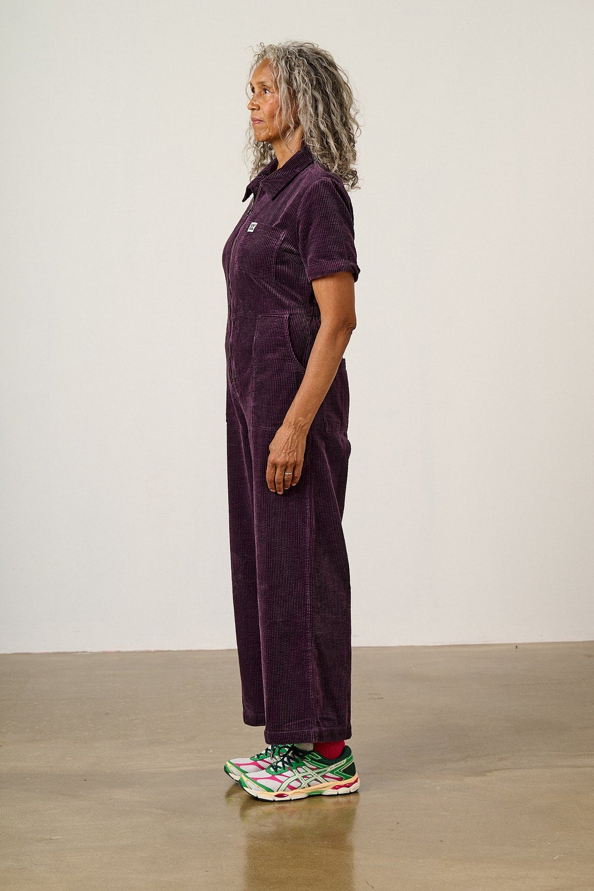 Finnegan - Organic Cotton Cord Full Length Jumpsuit in Plum Perfect