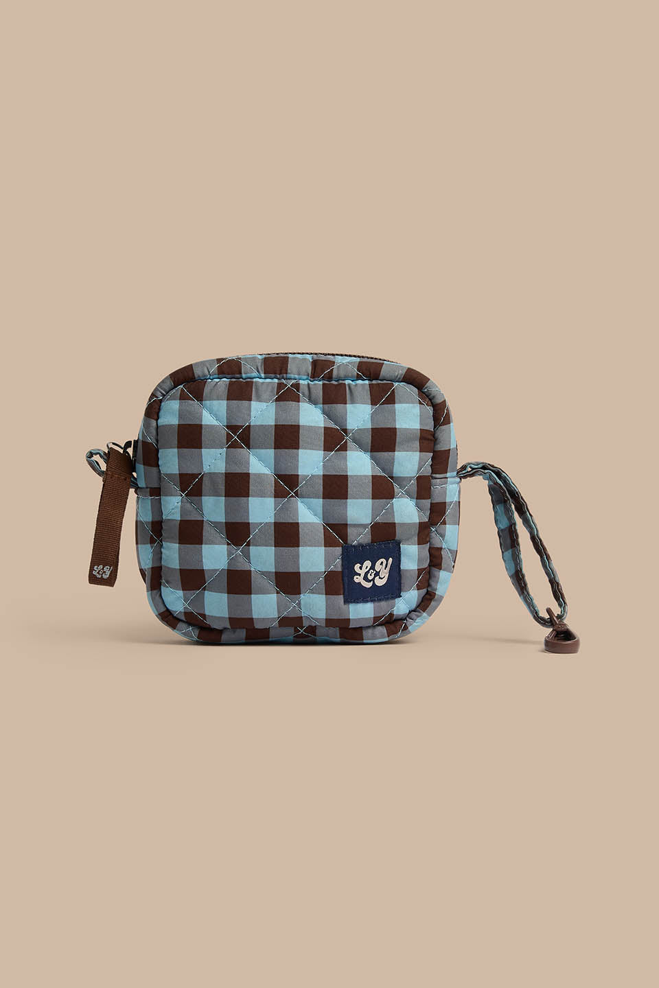 Iya - Pouch in Blue and Brown Check