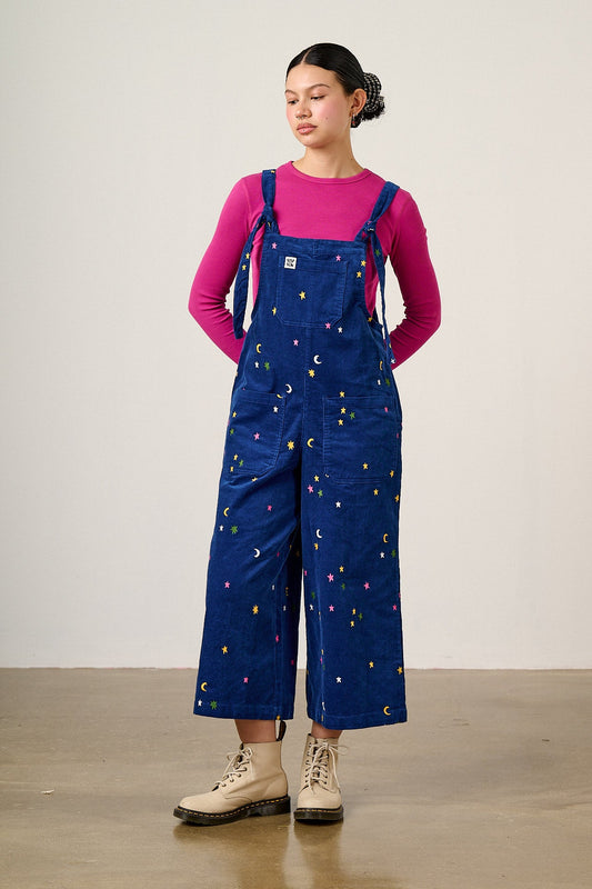 Jenny - Organic Corduroy Overalls with Confetti Star Emb