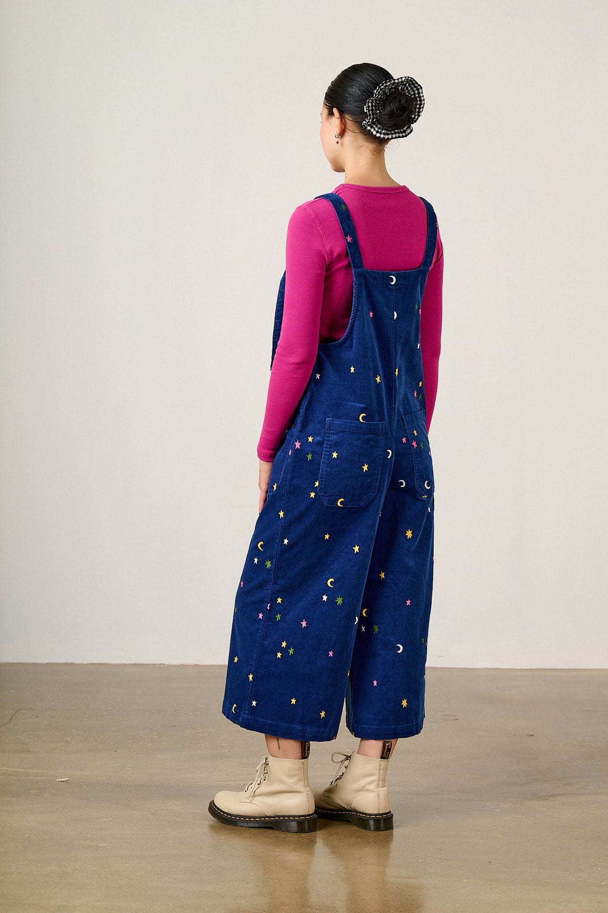 Jenny - Organic Corduroy Overalls with Confetti Star Emb