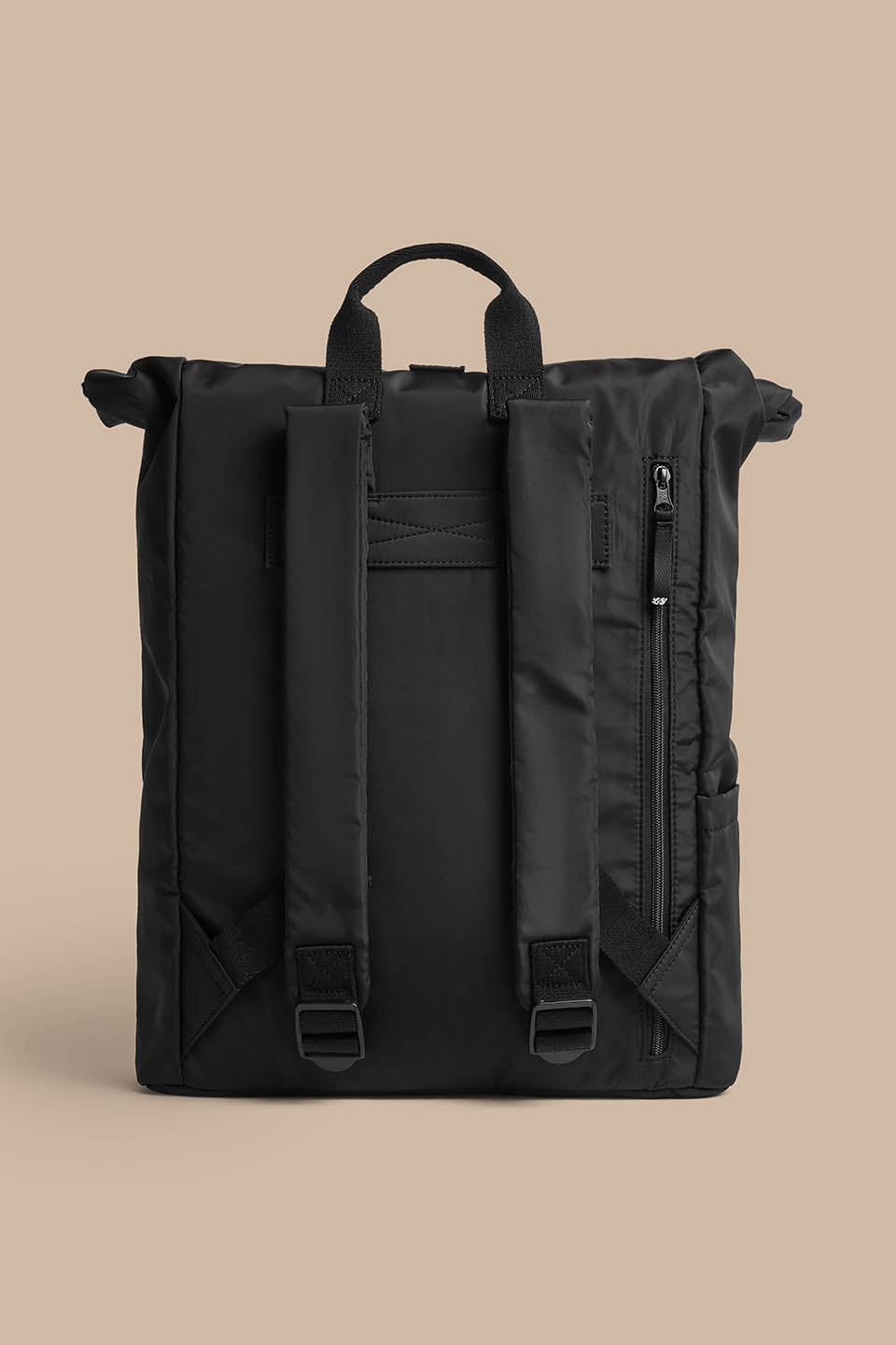 Jenson - Roll Top Backpack in Black