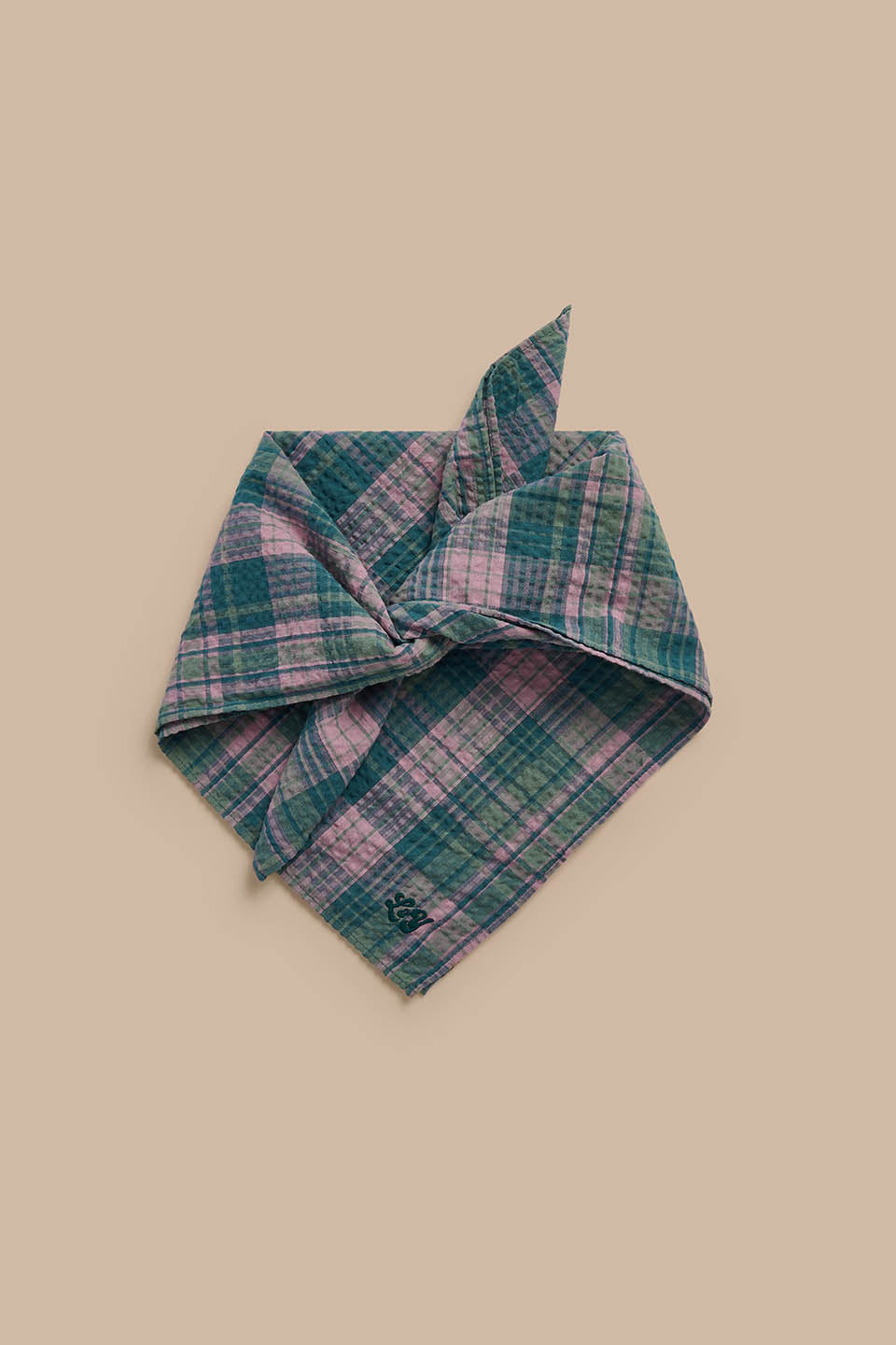 Lottie - Neck Scarf in Seersucker Palace Check