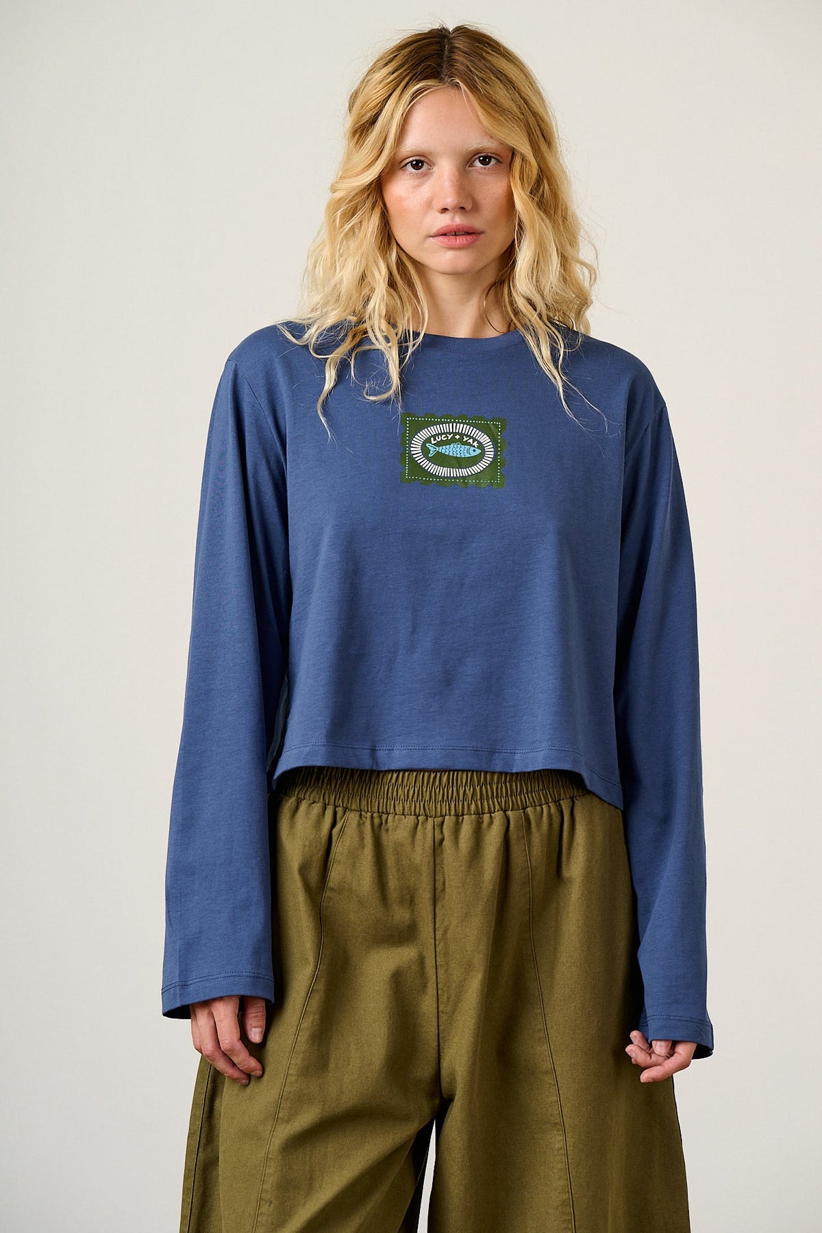Mio - Cotton T-shirt in Navy Sardines