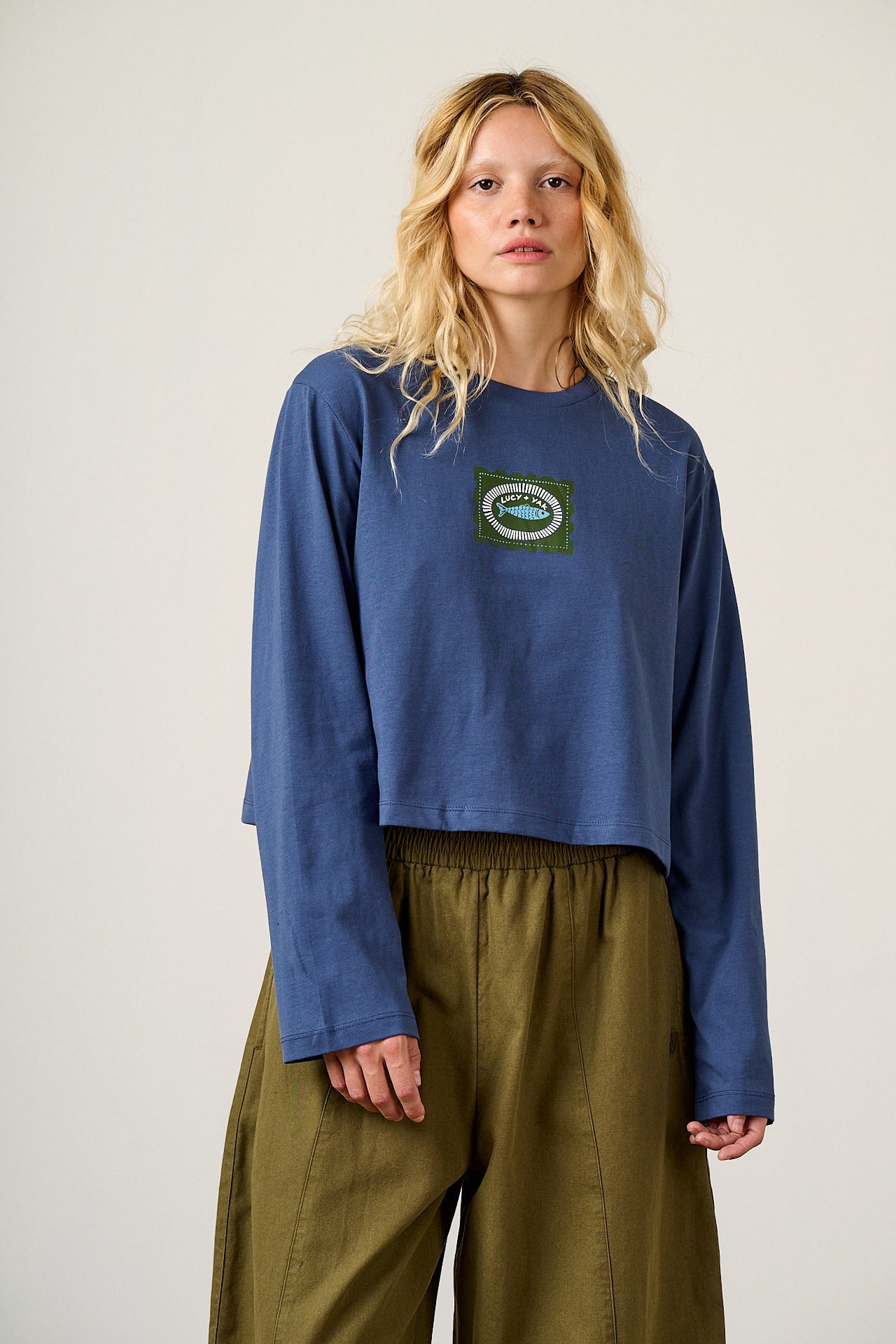 Mio - Cotton T-shirt in Navy Sardines