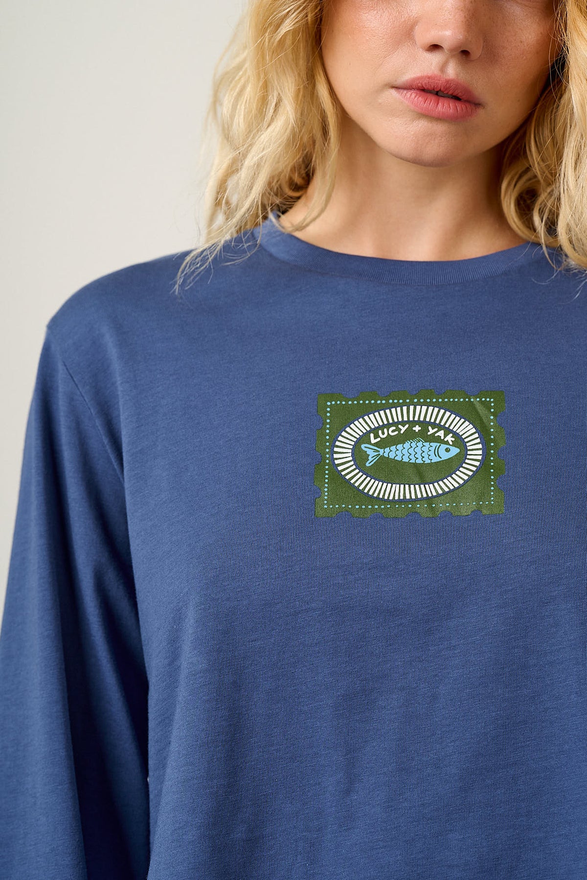 Mio - Cotton T-shirt in Navy Sardines