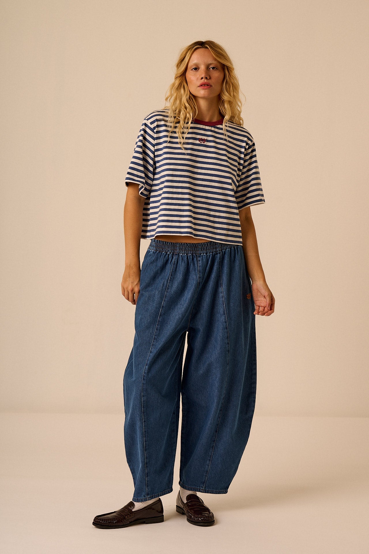 Obregon - Denim Barrel Leg Jeans in Midwash