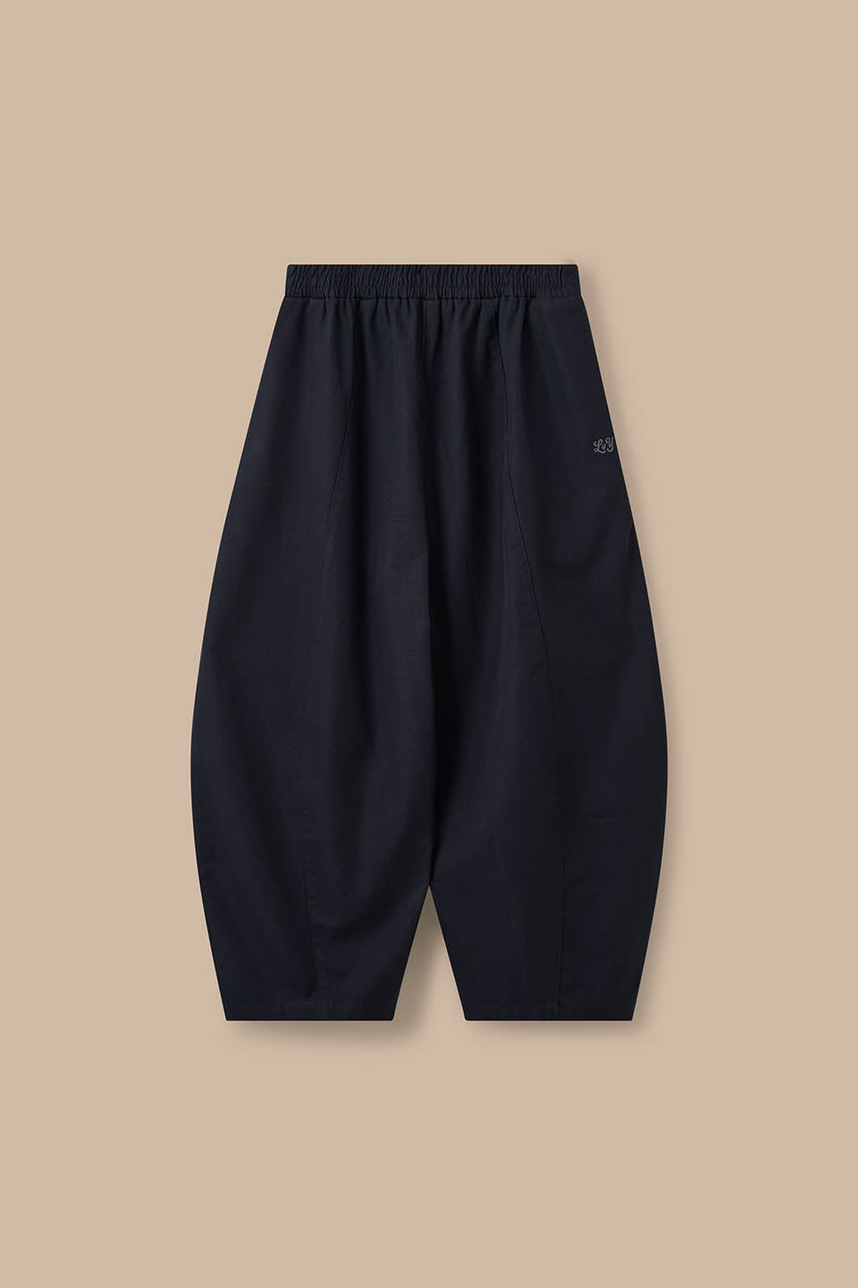 Obregon - Cotton Barrel Leg Trousers in Black