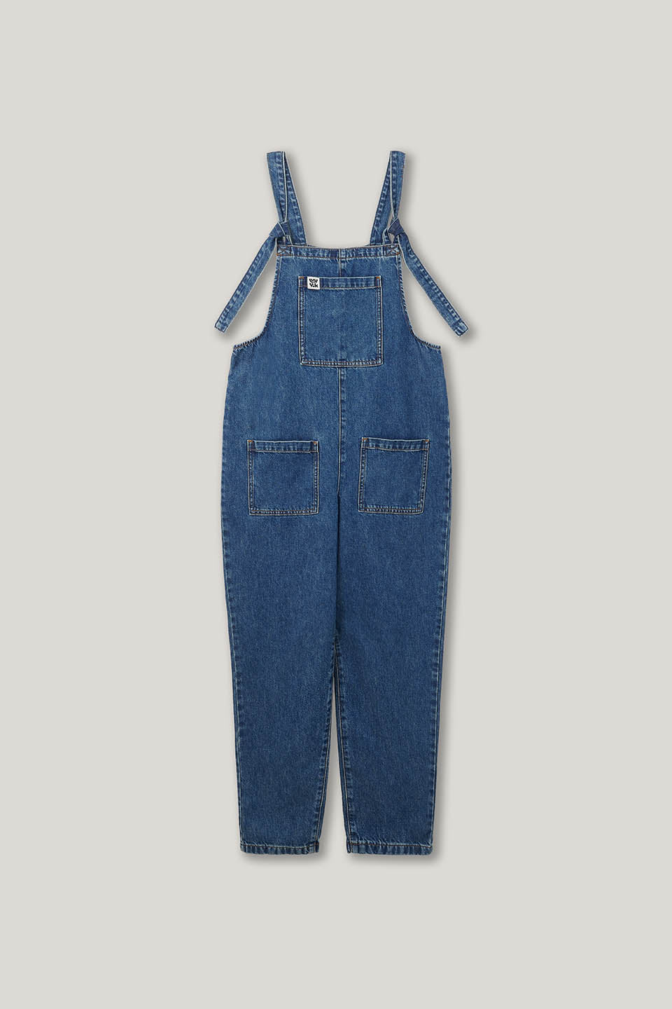 Original Straight Leg Overalls - Organic Cotton Denim in Mid Wash Blue