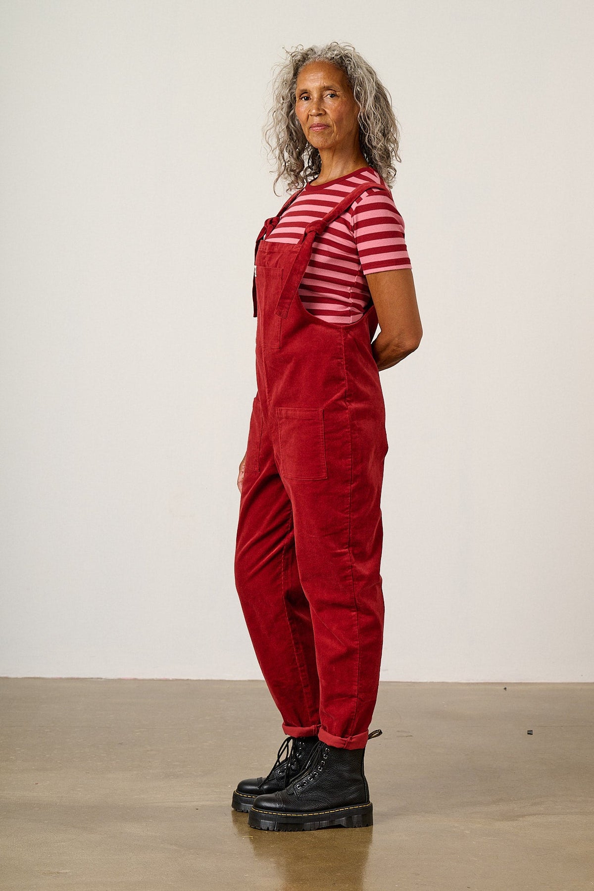 Original - Corduroy Overalls in Maroon