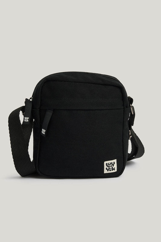 Roxton - Cotton Crossbody Bag in Black