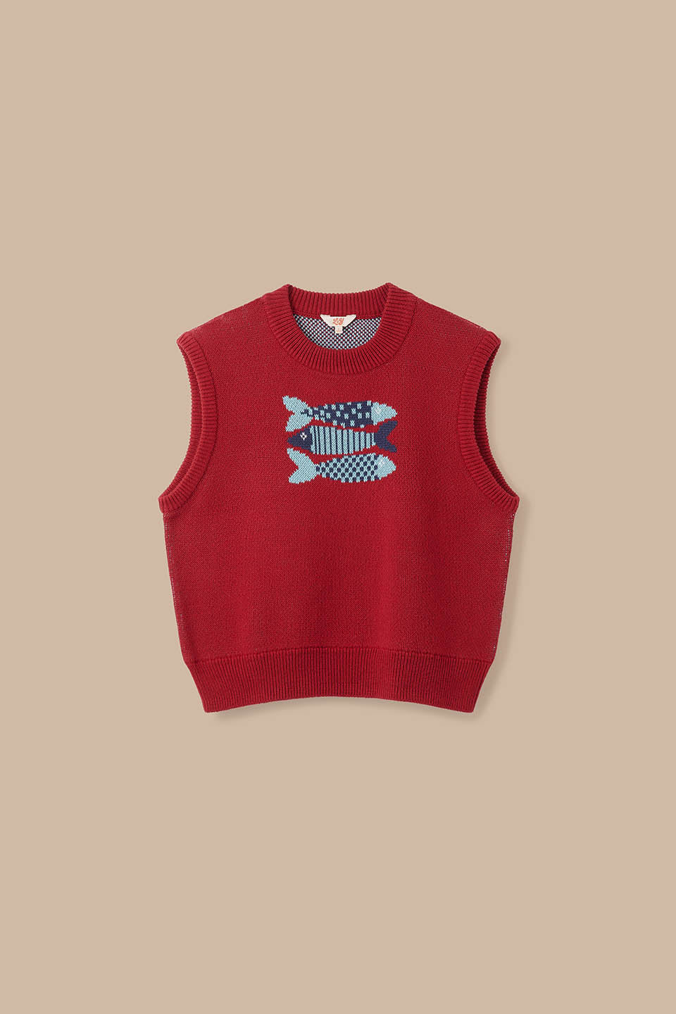 Saffle - Cotton Knitted Vest in Sardines