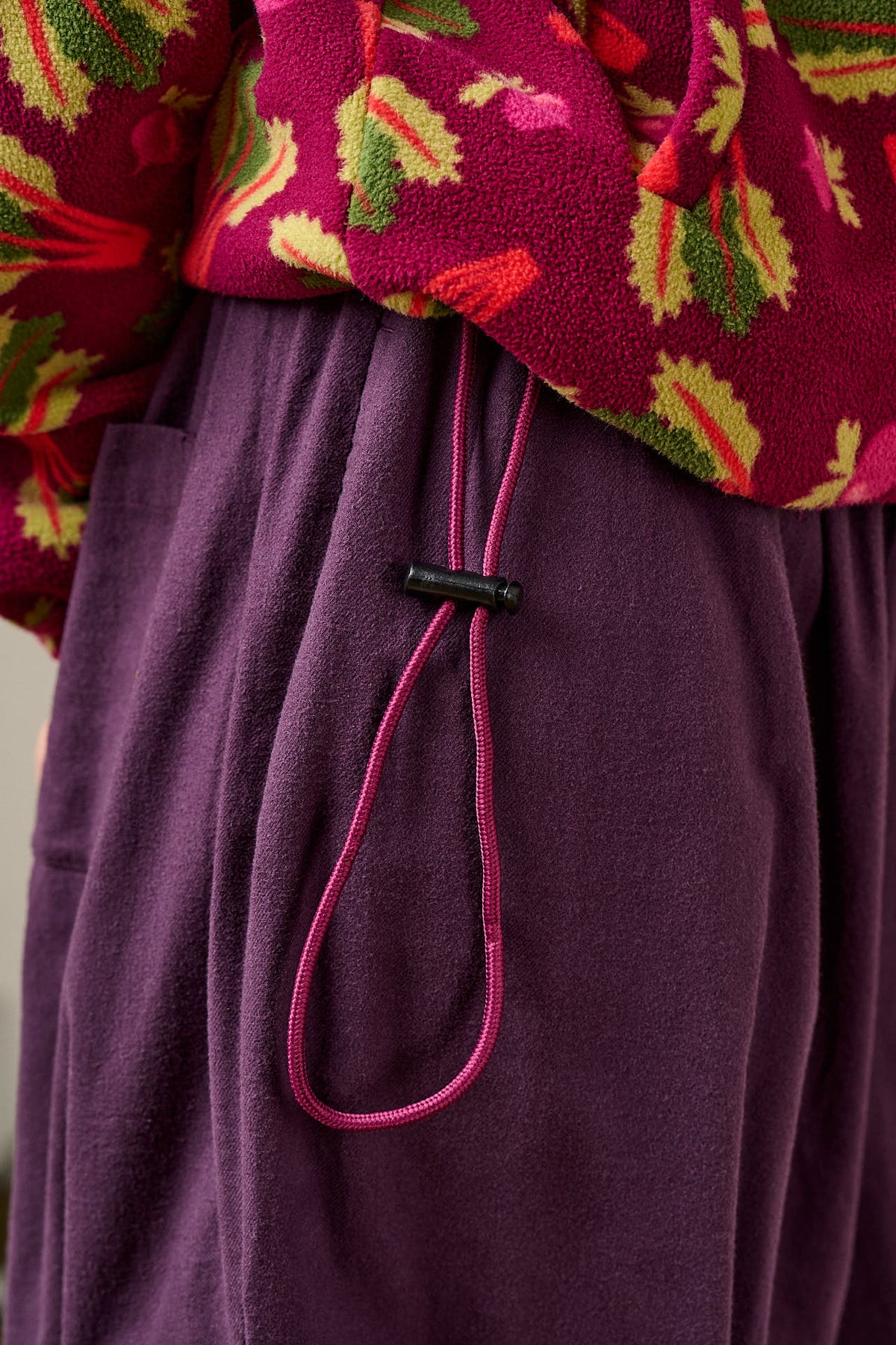 Stevie - Recycled Polyester Fleece in Rhubarb