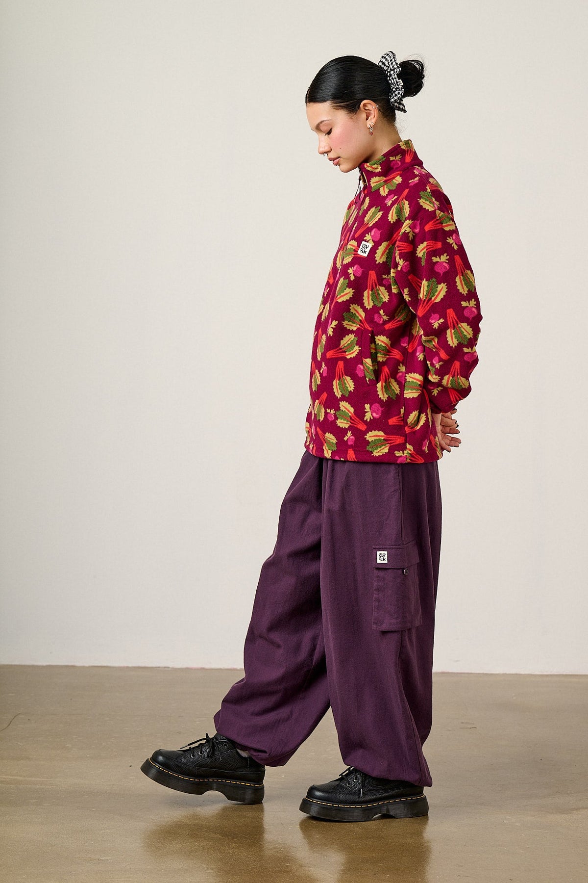 Stevie - Recycled Polyester Fleece in Rhubarb