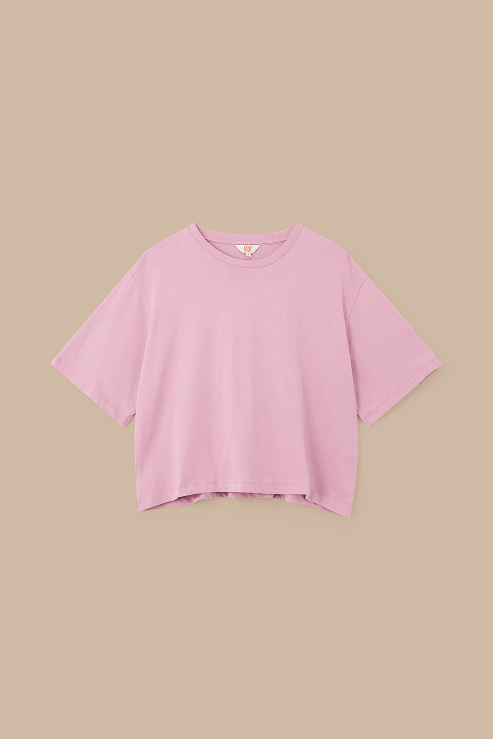 Zayla Cropped Boxy T-Shirt - Organic Cotton in Dusky Pink