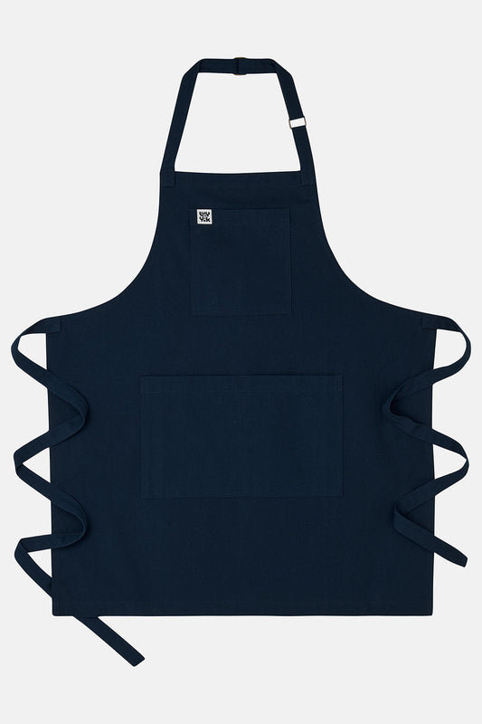 Ada - Midweight Cotton Apron in Navy Blue
