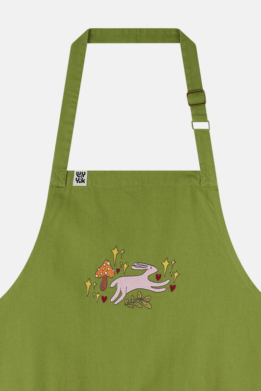 L.E. Amaia - Midweight Cotton Apron with Bunnies Embroidery